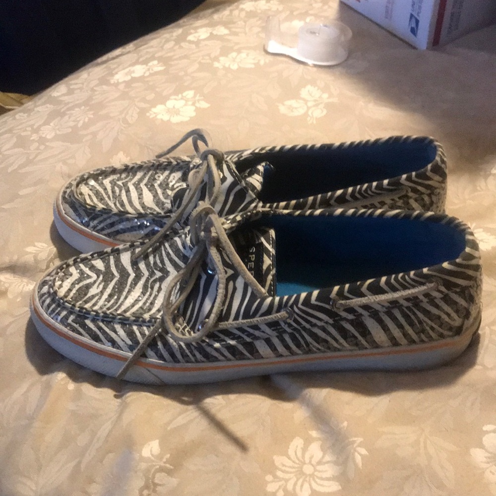 SPERRY SEQUINS ZEBRA PRINT SHOE - Picture 1 of 4